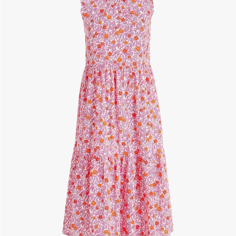 J. Crew Pink Floral Tiered Dress